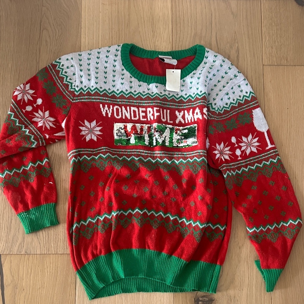 Festive Red and Green Christmas Sweater - Picture 1 of 3